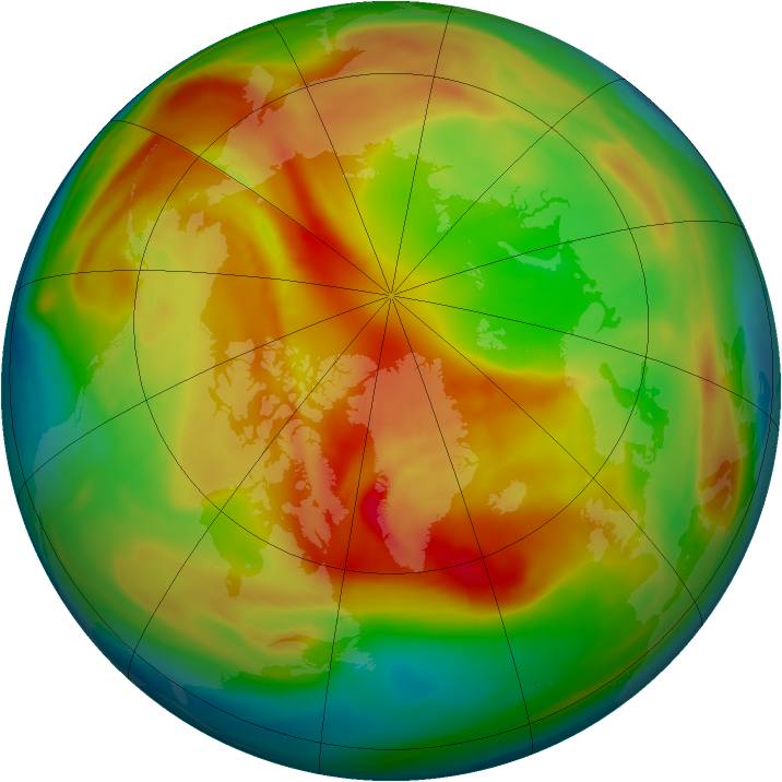 Arctic ozone map for 09 March 2008
